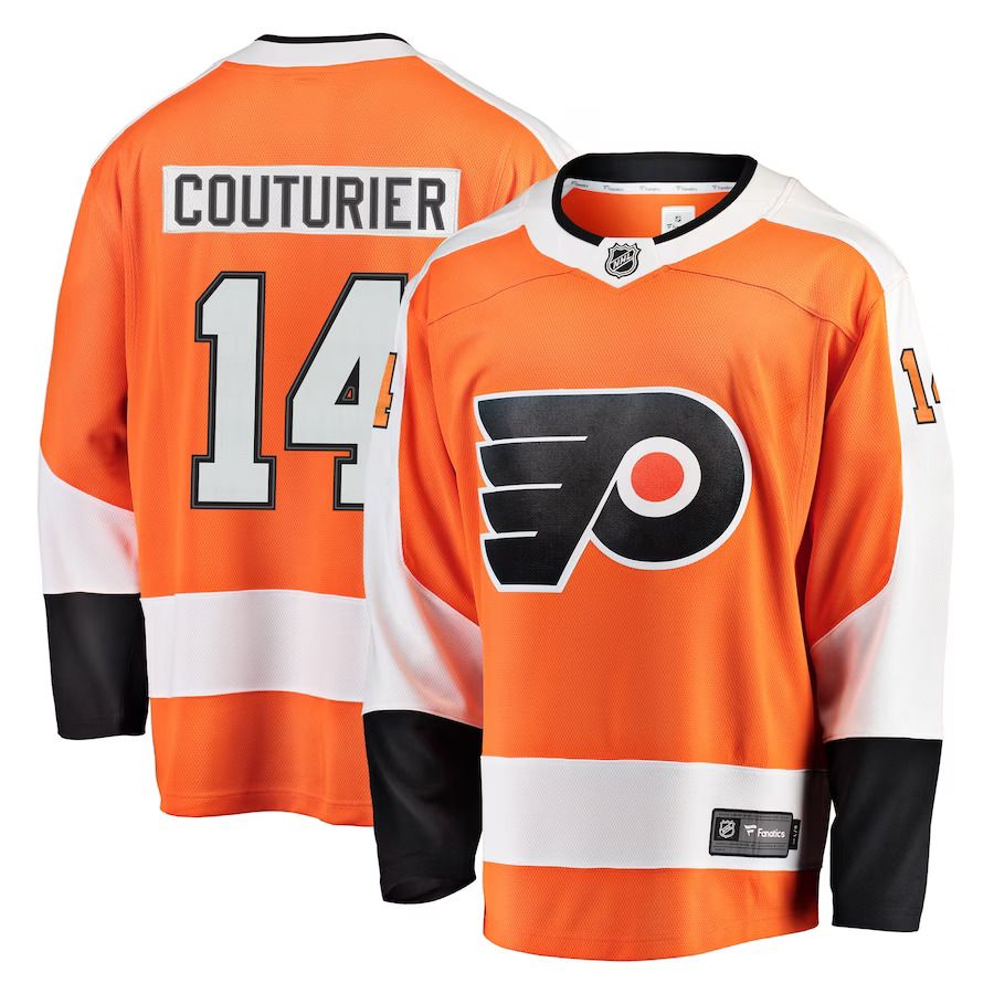 Men Philadelphia Flyers #14 Sean Couturier Fanatics Branded Orange Breakaway NHL Jersey